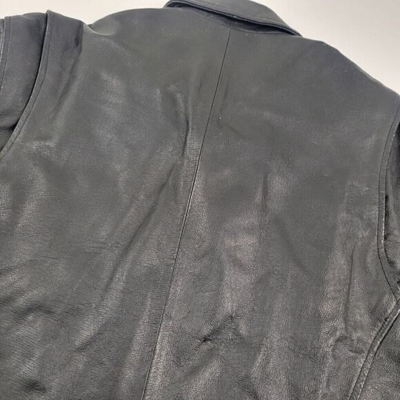 St Johns Bay Men Vintage Bomber Leather Jacket Brown Quilted Line Sz XLarge XL - Picture 8 of 12